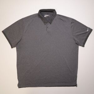 Nike Tour Mens XXL Performance Golf Polo Shirt Gray Vented Collar Snap 2XL